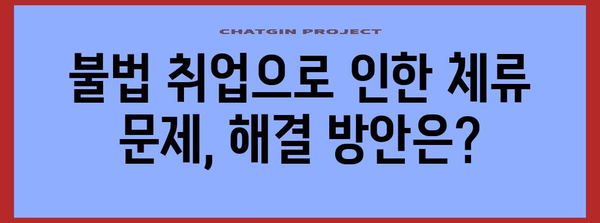 불법 취업으로 국내 체류 어려움 해결하기! 절차와 대책