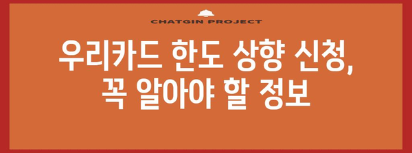 우리카드 신용한도 신청 가이드 | 간편하고 빠르게 한도 상향