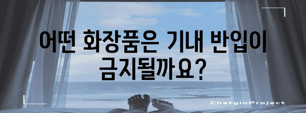 화장품 기내 반입 가이드 | 국내선, 국제선 규정 및 팁