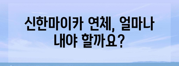 신한마이카 연체 수수료 | 꼼꼼히 아는 가이드