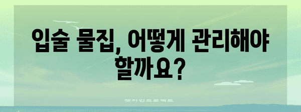 입술 물집 대처법 | 원인 파악에서 수술 시술까지 알아보기