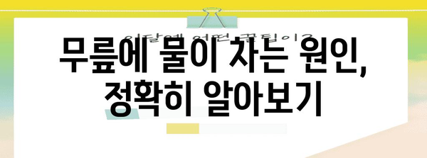 무릎 통증 해결하기 | 무릎에 물 차는 이유와 대처법