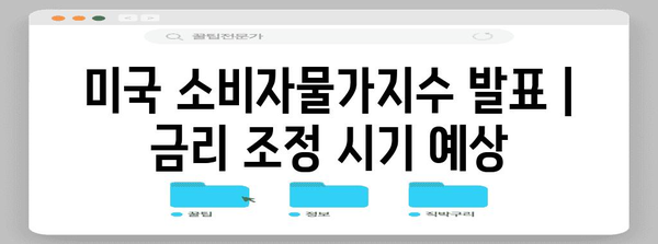 미국 소비자물가지수 발표 | 금리 조정 시기 예상
