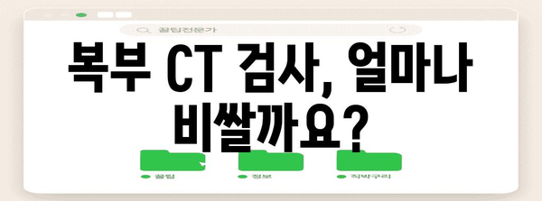 복부 CT 검사 이해 가이드 | 비용과 절차 정리