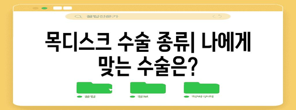 목디스크 수술 이해하기 | 종류, 장점, 회복 과정