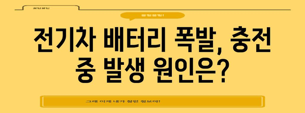 전기차 배터리 폭발 사고 대응법 | 충전 중 발생 원인 파악