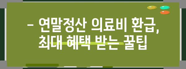 연말정산 비급여 의료비 환급 꿀팁| 놓치기 쉬운 항목까지 완벽 정복 | 연말정산, 의료비, 비급여, 환급, 팁