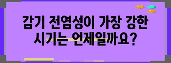 감기 전염성 피크타임 | 주의해야 할 시기