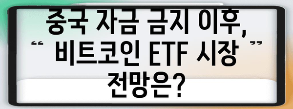 비트코인 ETF에 중국 자금 금지의 영향 분석
