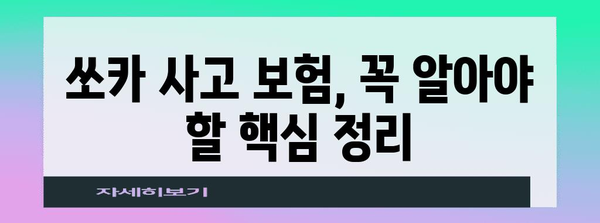 쏘카 사고 시 책임 판단 가이드 | 과실 기준과 보험 핵심