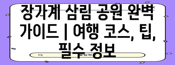 장가계 삼림 공원 완벽 가이드 | 여행 코스, 팁, 필수 정보
