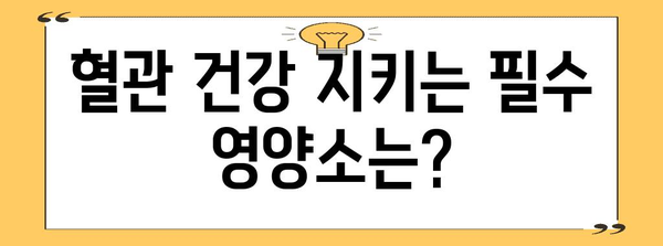 혈관 건강의 7가지 비결 | 필수 음식과 습관