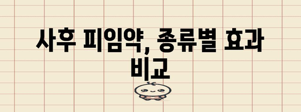 사후 피임약 효과 비교! 나에게 맞는 최선의 선택