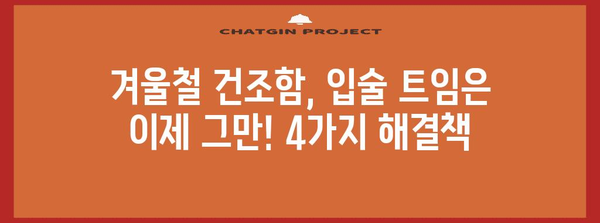 건조한 입술 대비 4가지 필수법 | 트임에 맞서 싸우는 방법