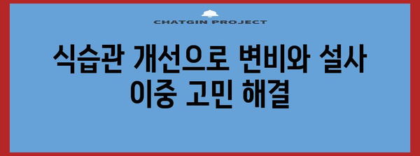 아침 설사와 변비의 원인과 해결책 | 변비와 설사의 이중 고민 풀기