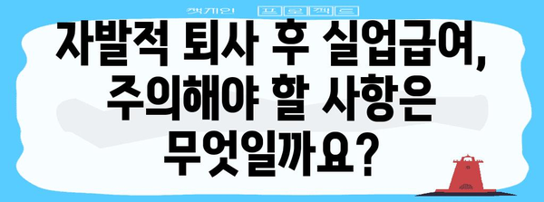 자발적 퇴사 후 실업급여 수령 가이드 | 조건, 절차, 주의사항