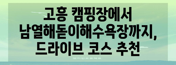 하절 피서지 고흥 캠핑장 여행기 | 남열해돋이해수욕장까지 가는 길