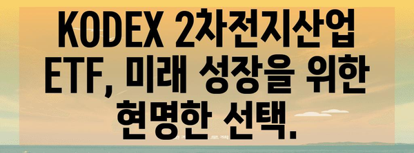 KODEX 2차전지산업 ETF로 미래 투자 전략 최적화