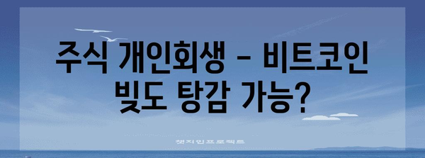 주식 개인회생 - 비트코인 빚도 탕감 가능?