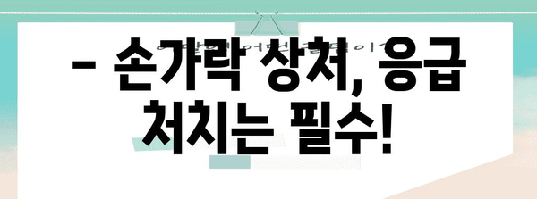 손가락 심각한 상처 | 병원 방문 판단 기준