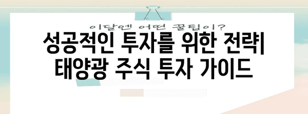 신재생 에너지 투자의 비결 | 최고의 태양광 주식 고르는 법