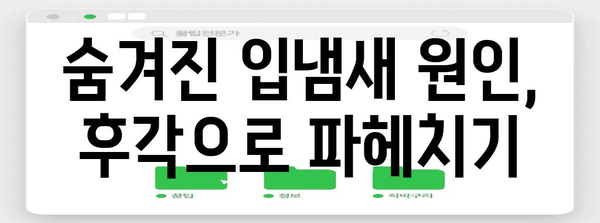 후각과 입냄새의 관계 | 입냄새 원인 해결의 비밀