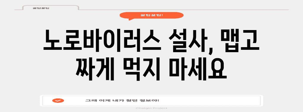 노로바이러스 설사 빠른 회복 | 예방부터 식단 관리까지