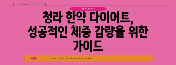 청라 한약 다이어트 성공 비결 | 요요 현상 방지 3가지 팁