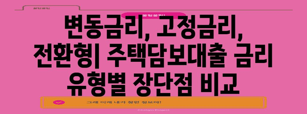 주담대 대출 금리 비교 | 고정금리 vs 전환형금리의 장점과 단점