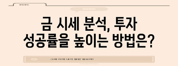 국제 금 시세 분석 | 투자 전략에 활용할 통찰력