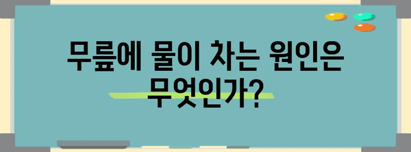 무릎 물 문제 | 증상, 원인, 치료법 모두 공개