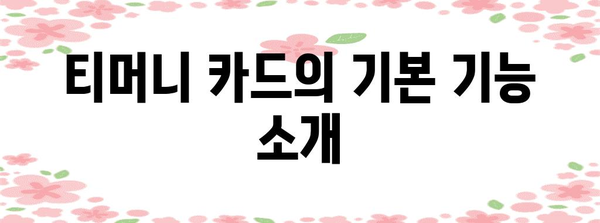 티머니 카드&페이 | 교통카드와 결합된 모바일 결제 가이드